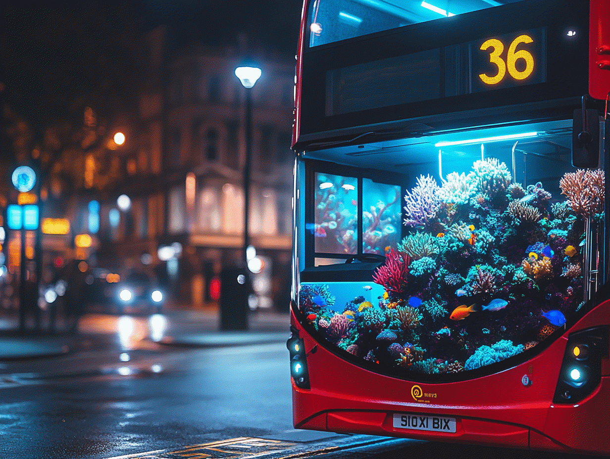 bus with flowers